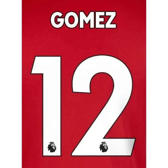 Liverpool 2019/22 Home Gomez #12 Jersey Name Set 1