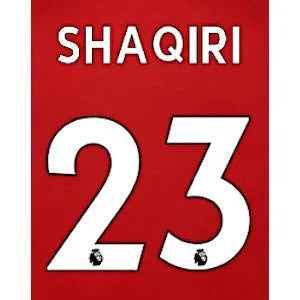Liverpool 2019/22 Home Shaqiri #23 Jersey Name Set 1