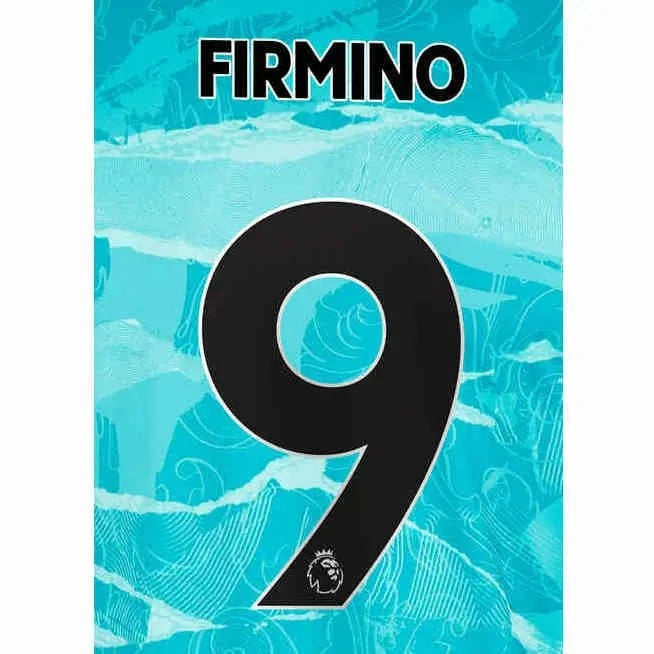 Liverpool 2020/21 Away Firmino #9 Jersey Name Set 1