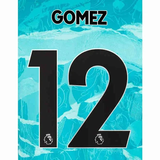 Liverpool 2020/21 Away Gomez #12 Jersey Name Set 1