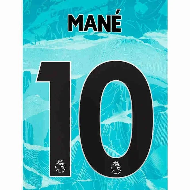 Liverpool 2020/21 Away Mane #10 Jersey Name Set 1