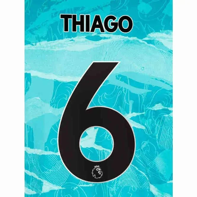Liverpool 2020/21 Away Thiago #6 Jersey Name Set 1