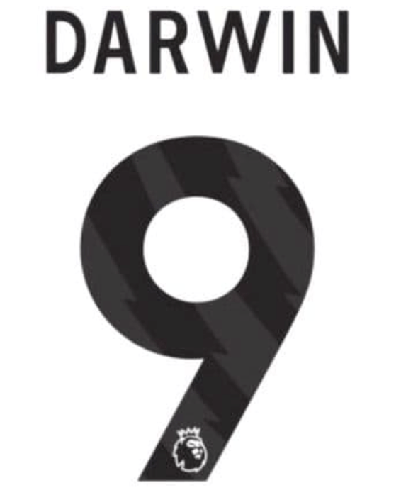 Liverpool 2023- Away Darwin #9 Jersey Name Set- Black 1
