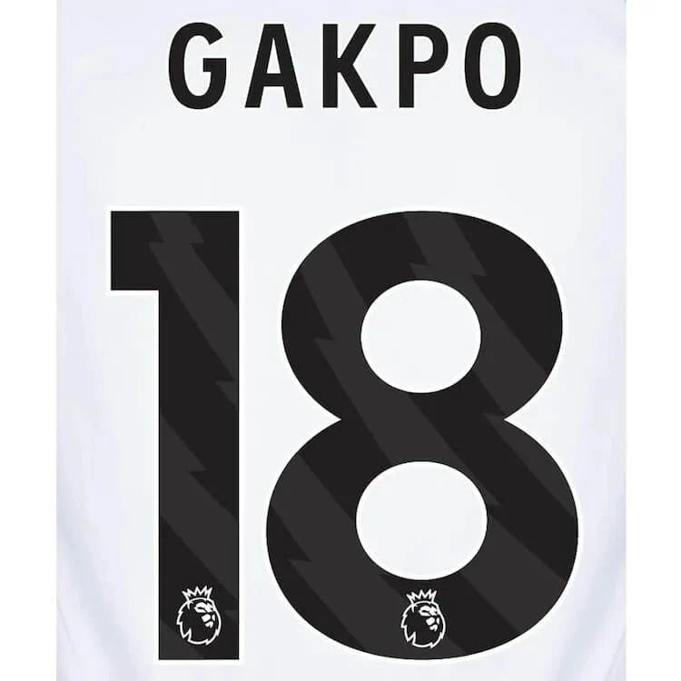 Liverpool 2023-Away Gakpo #18 Jersey Name Set-Black 1