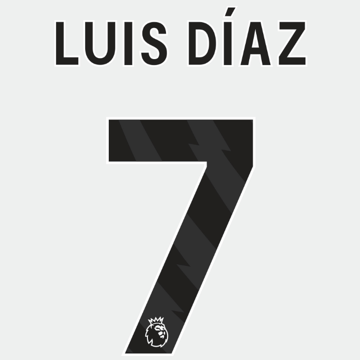 Liverpool 2023-Away LUIS DIAZ #7 Youth Official Name Set-Black 1