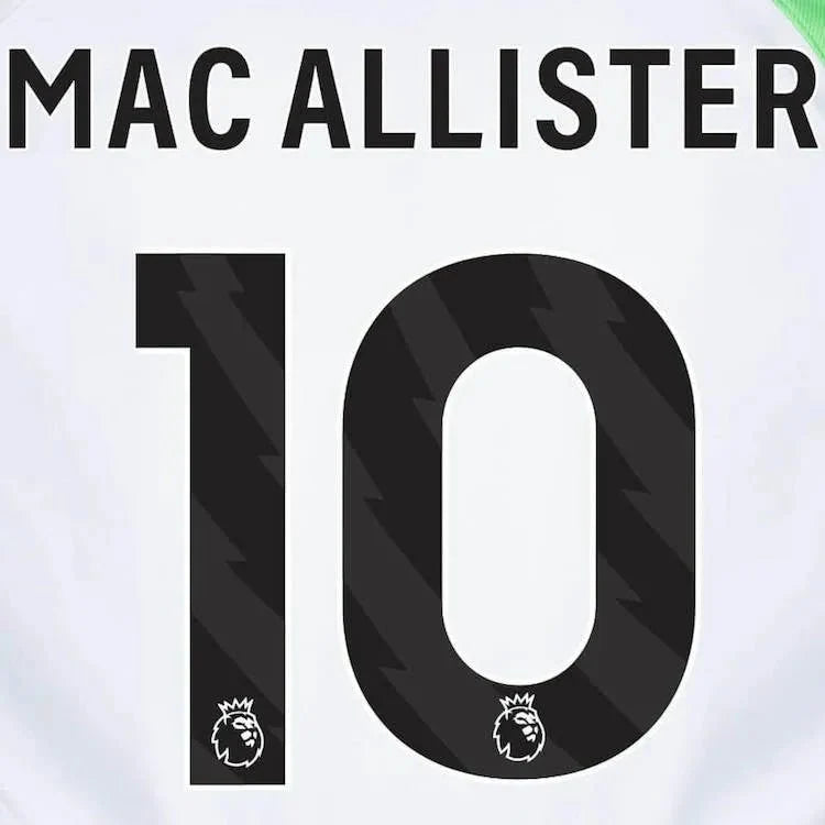 Liverpool 2023- Away Macallister #10 Jersey Name Set- Black 1
