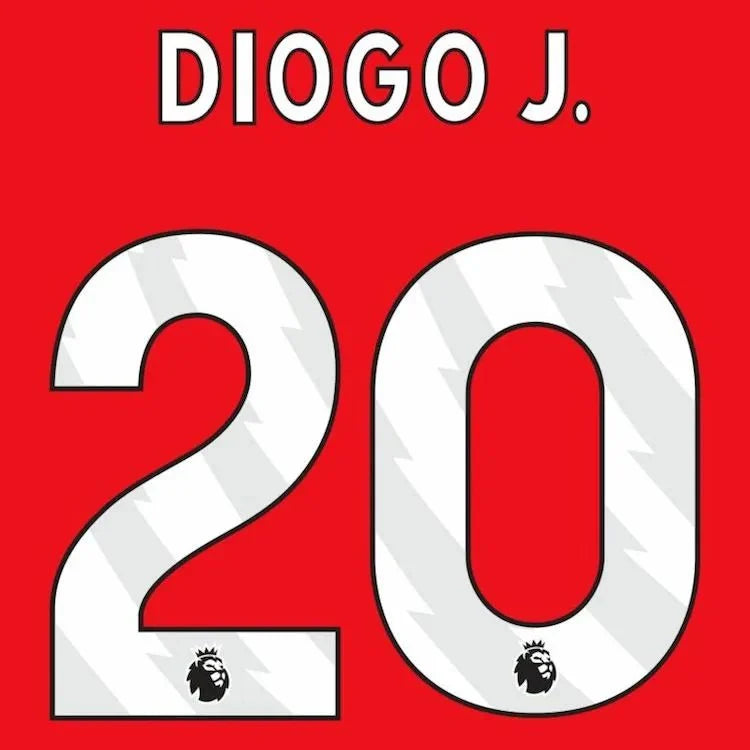 Liverpool 2023-Home Diogo J. #20 Jersey Name Set-White 1