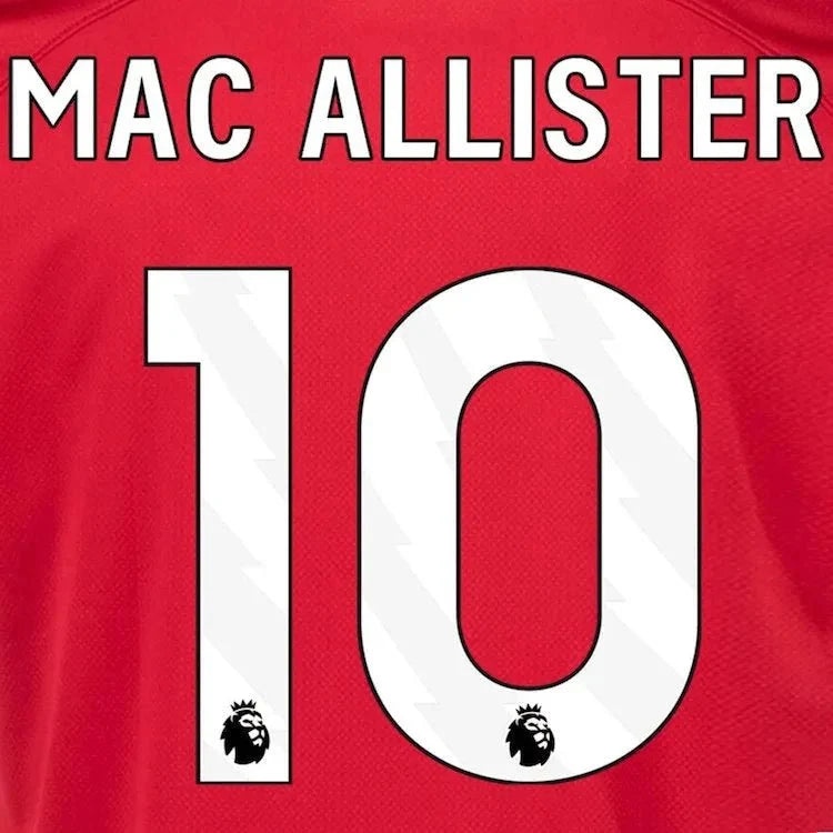 Liverpool 2023- Home Macallister #10 Jersey Name Set- White 1