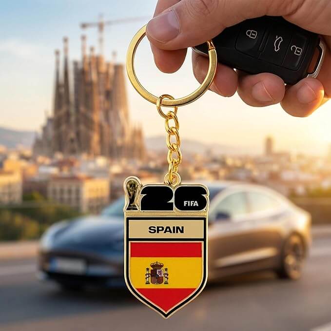 Logo Brands 2026 FIFA World Cup Spain Flag Keychain 5