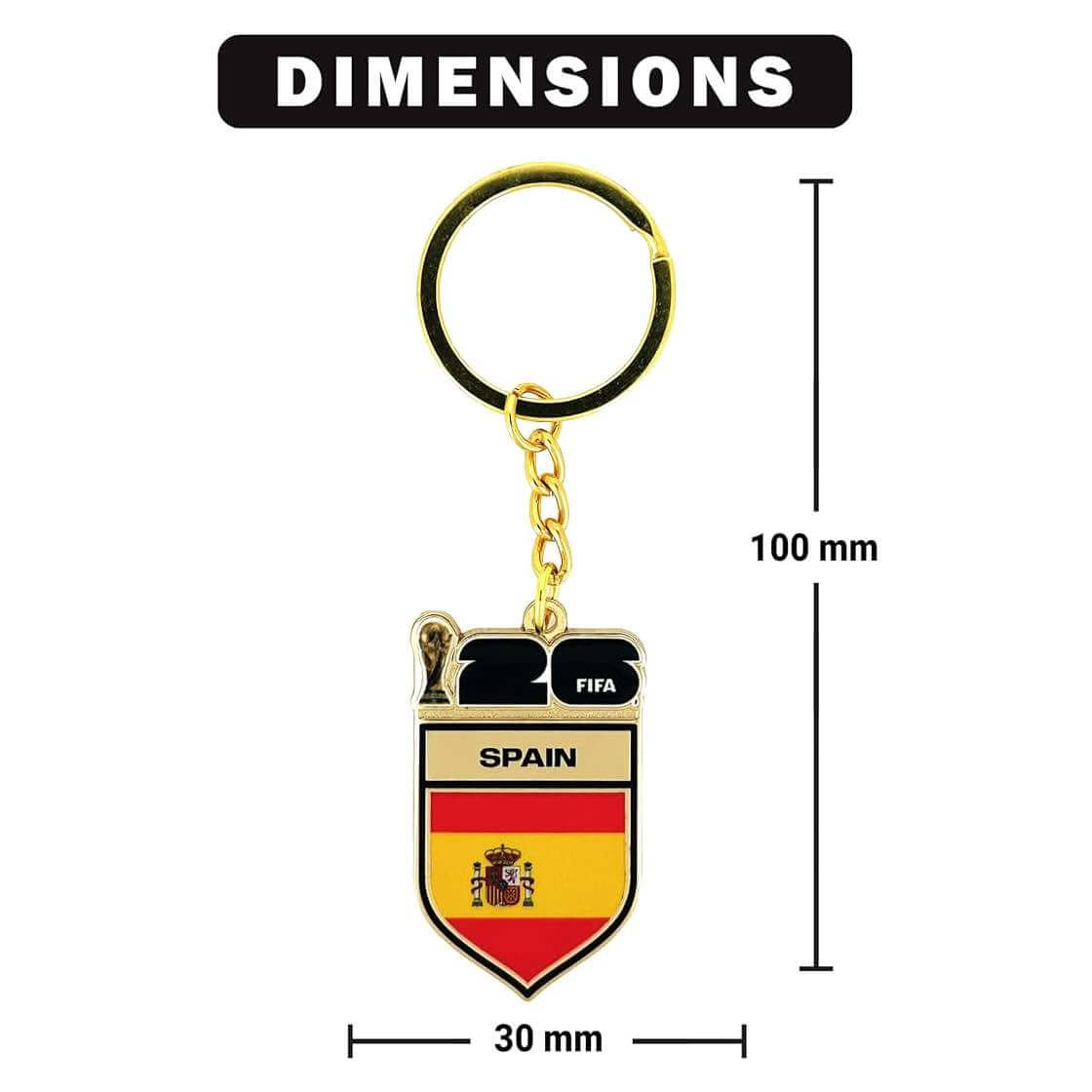 Logo Brands 2026 FIFA World Cup Spain Flag Keychain 3