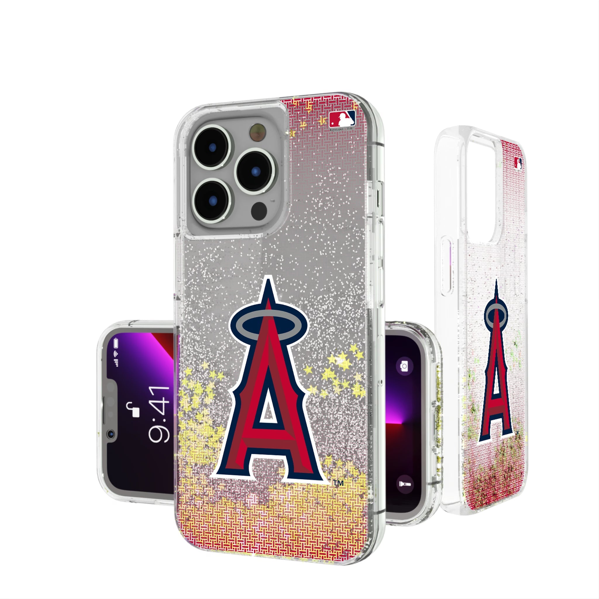 Los Angeles Angels Linen Glitter Phone Case 14