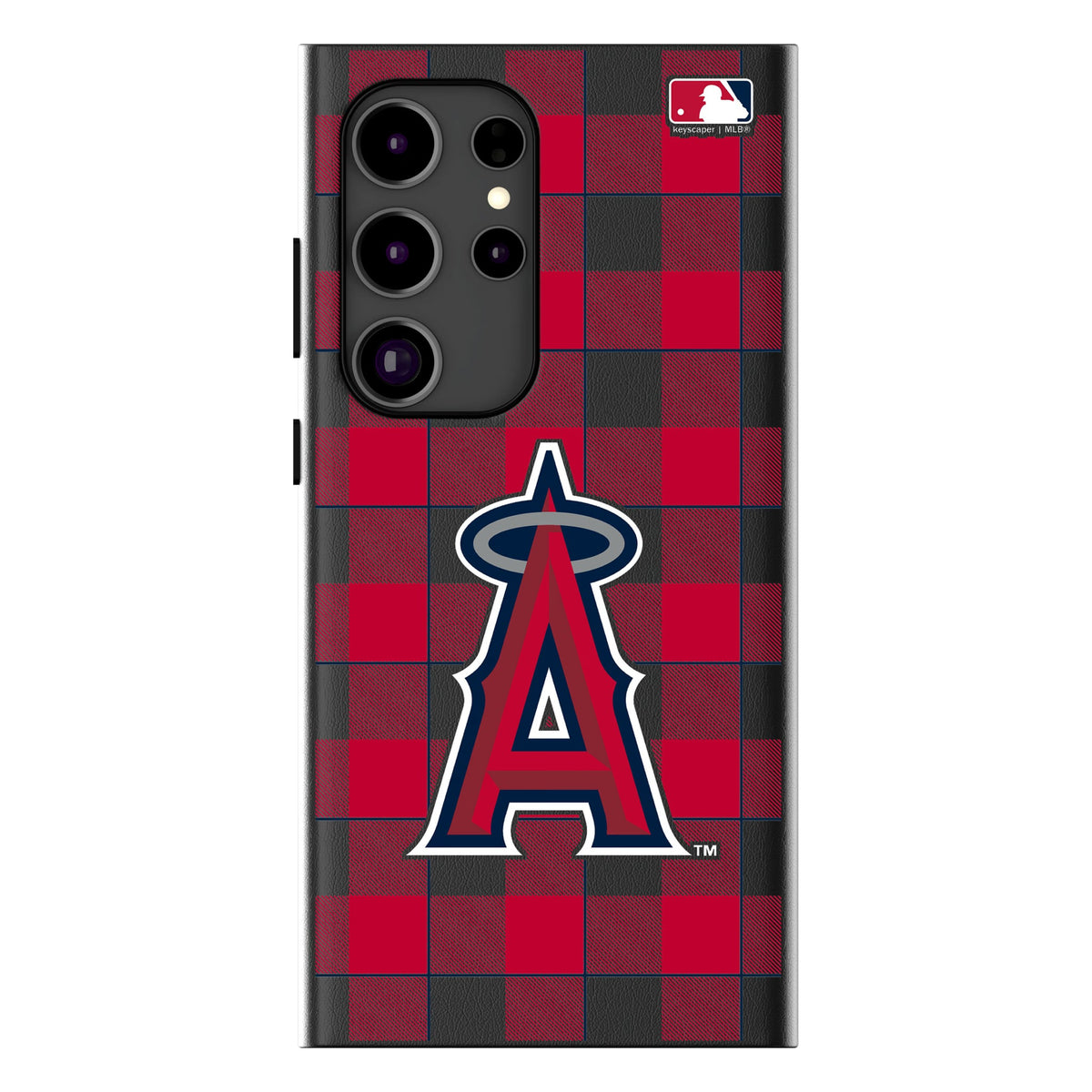 Los Angeles Angels Plaid MagSafe Compatible Phone Case for Samsung Galaxy 18