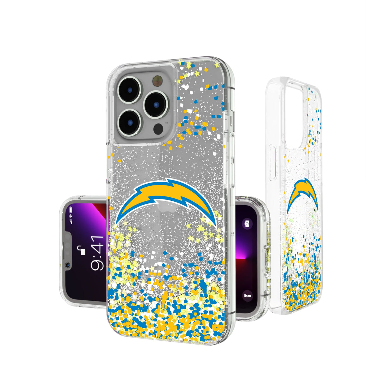 Los Angeles Chargers Confetti Glitter Phone Case 18