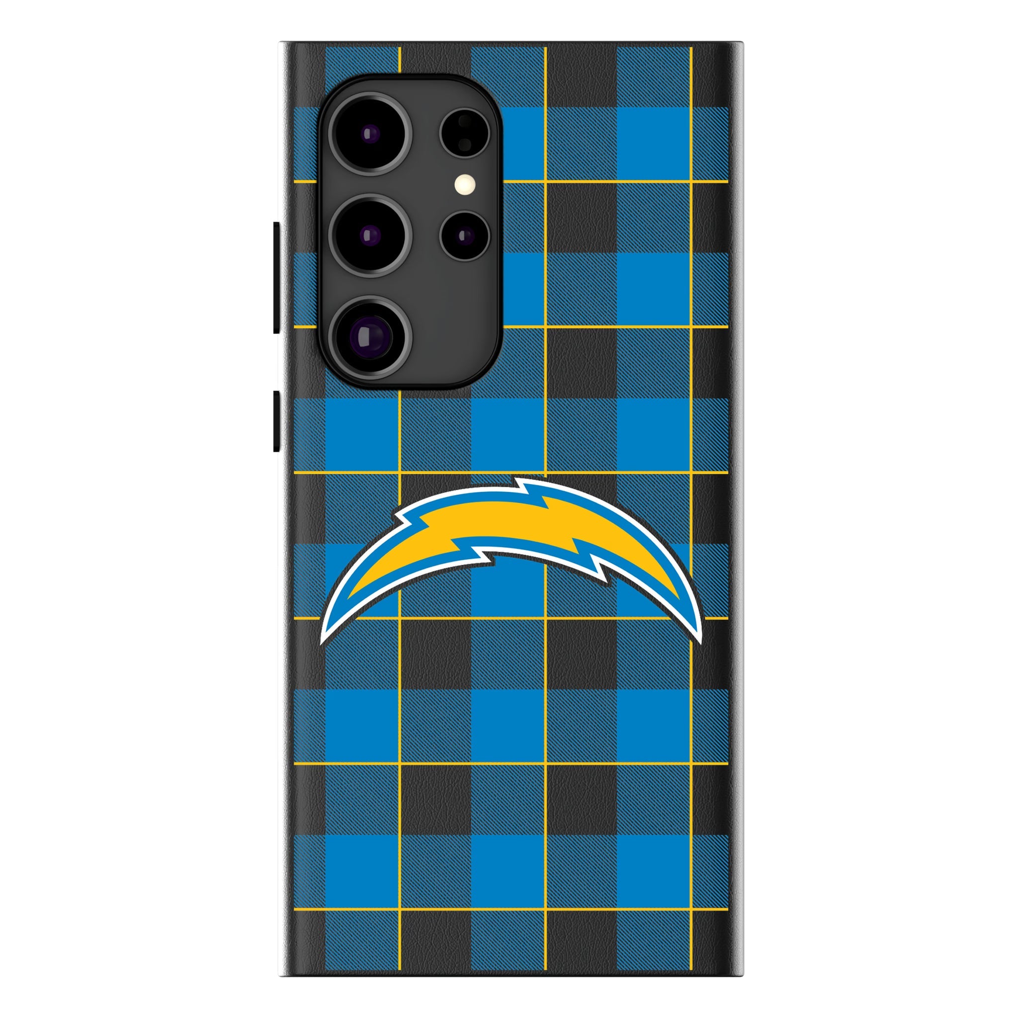 Los Angeles Chargers Plaid MagSafe Compatible Phone Case for Samsung Galaxy 15