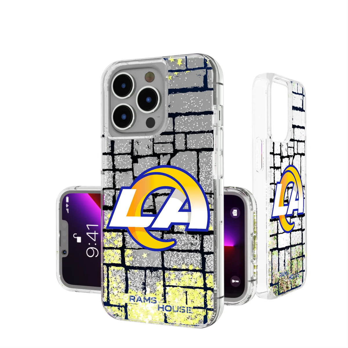 Los Angeles Rams Brick Wall Glitter Phone Case for Apple iPhone 17 Series 18