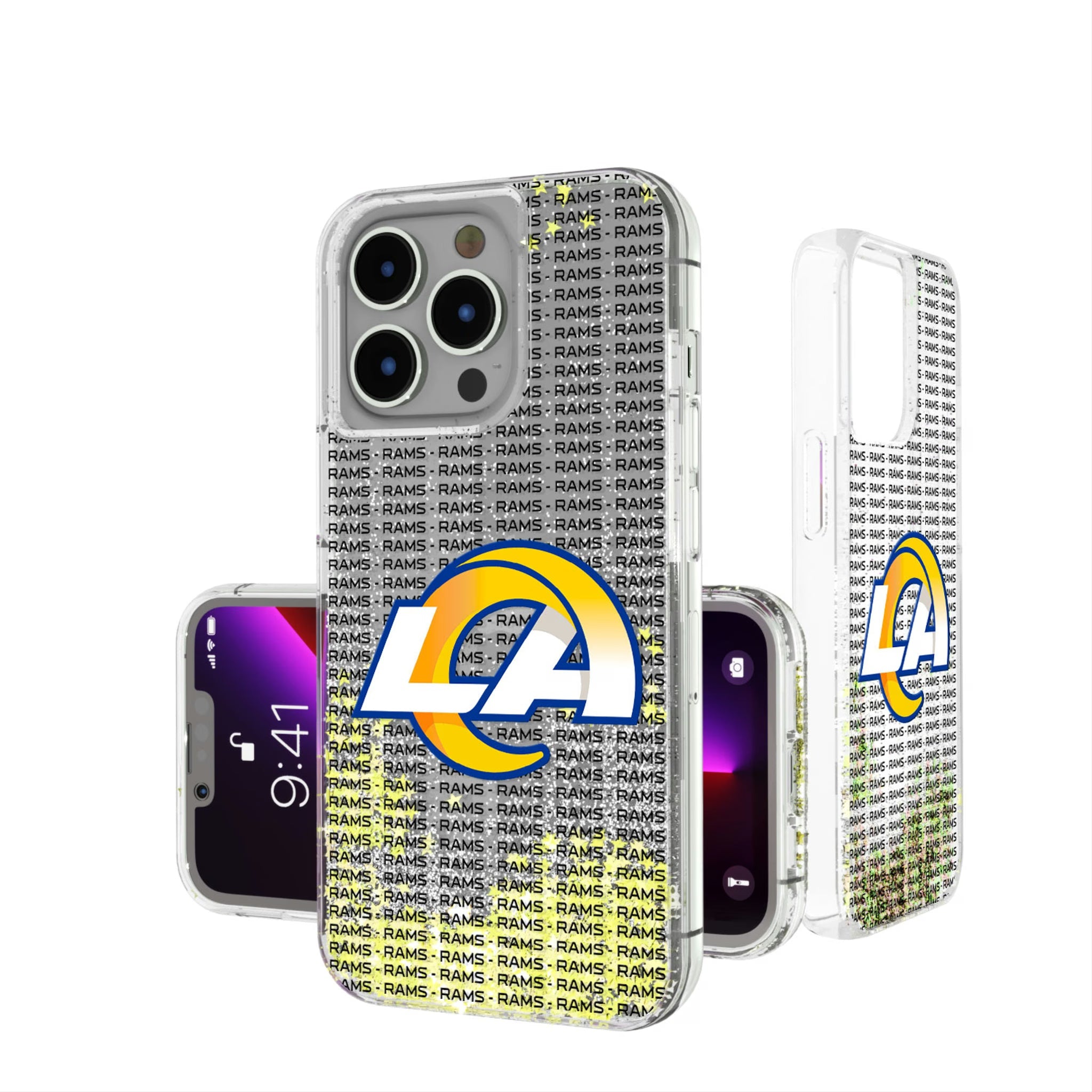 Los Angeles Rams Text Backdrop Glitter Phone Case 15