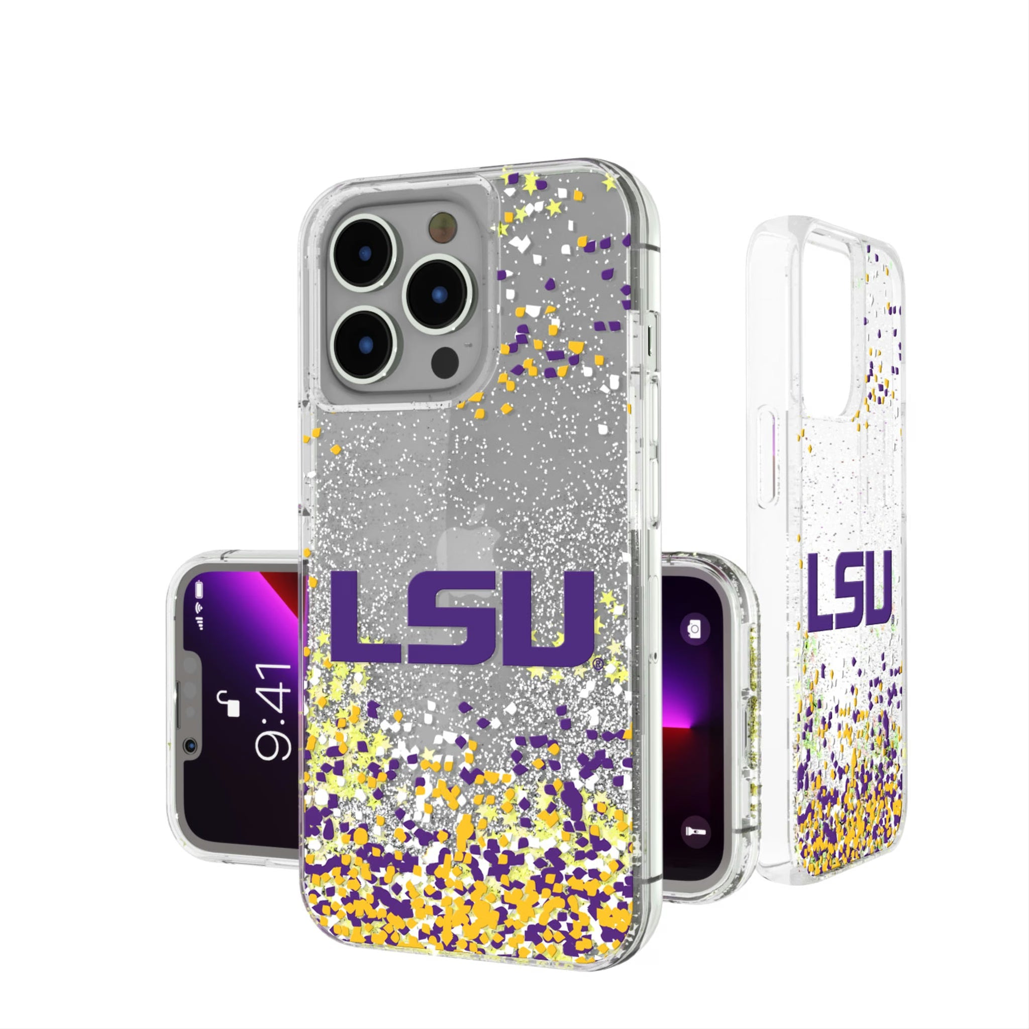 Louisiana State University Tigers Confetti Glitter Phone Case 16