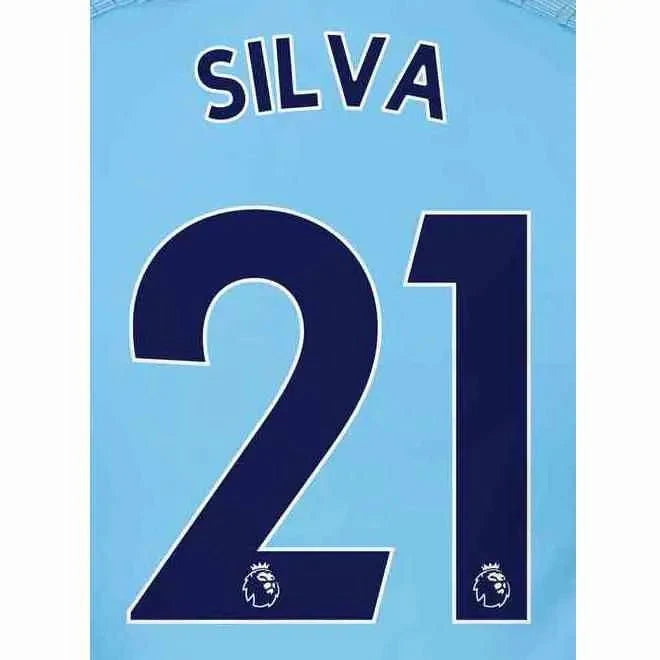 Man City 18/19 Home Silva #21 Jersey Name Set 1