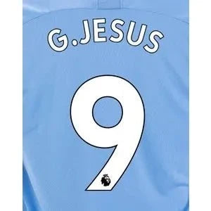 Man City 2019/20 Home G. Jesus #9 Jersey Name Set 1