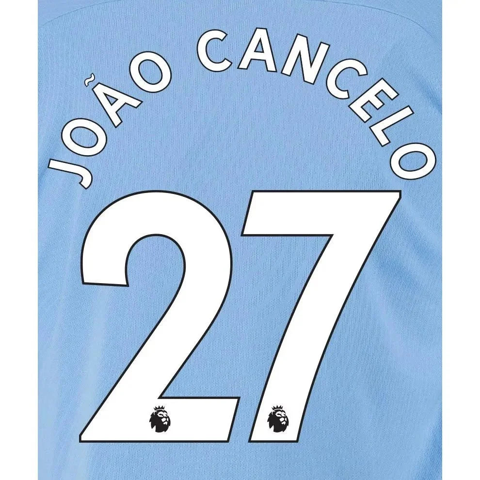 Man City 2019/20 Home Joao Cancelo #27 Jersey Name Set 1