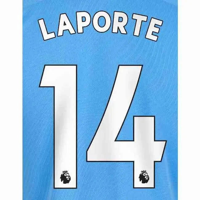 Man City 2019/20 Home Laporte #14 Jersey Name Set 1