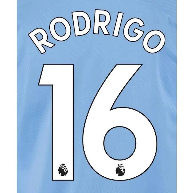 Man City 2019/20 Home Rodrigo #16 Jersey Name Set 1