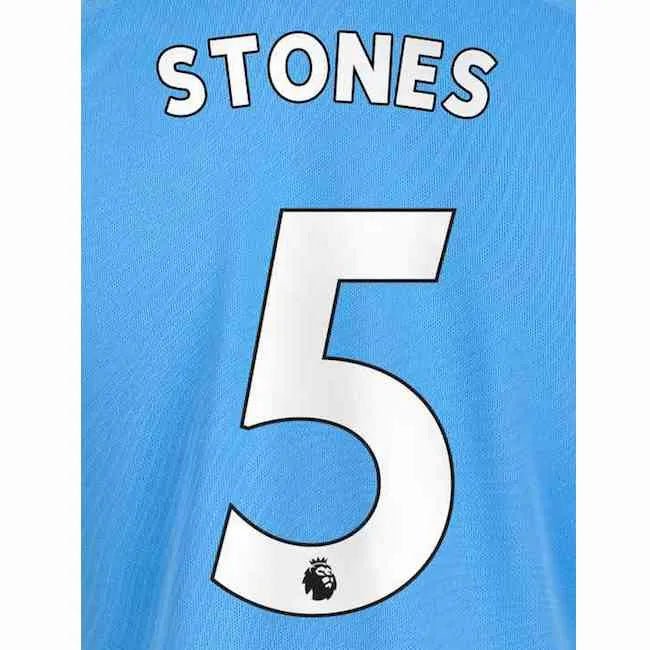 Man City 2019/20 Home Stones #5 Jersey Name Set 1