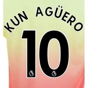 Man City 2019/20 Third Kun Aguero #10 Jersey Name Set 1
