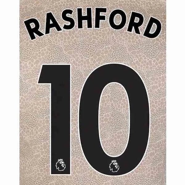 Man United 2019/20 Away Rashford #10 Jersey Name Set 1