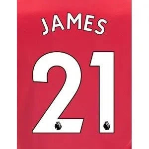Man United 2019/22 Home James #21 Jersey Name Set 1
