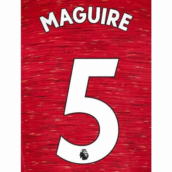 Man United 2019/22 Home Maguire #5 Jersey Name Set 1