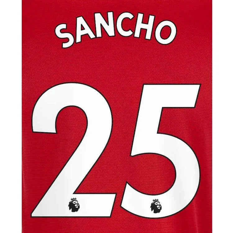 Man United 2019/22 Home  Sancho #25 Jersey Name Set-White 1