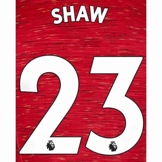 Man United 2019/22 Home Shaw #23 Jersey Name Set 1