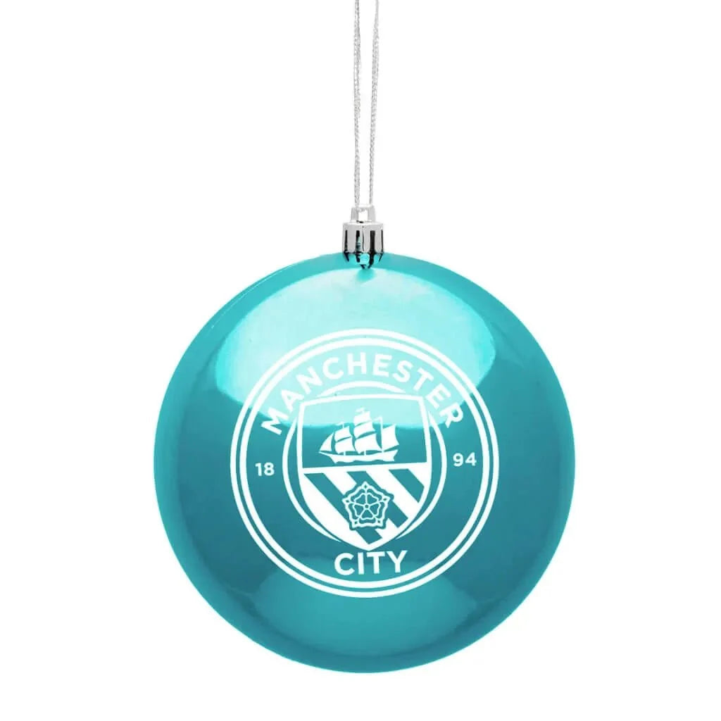 Manchester City 12CM Single Crest Metallic Bauble Ornament 1