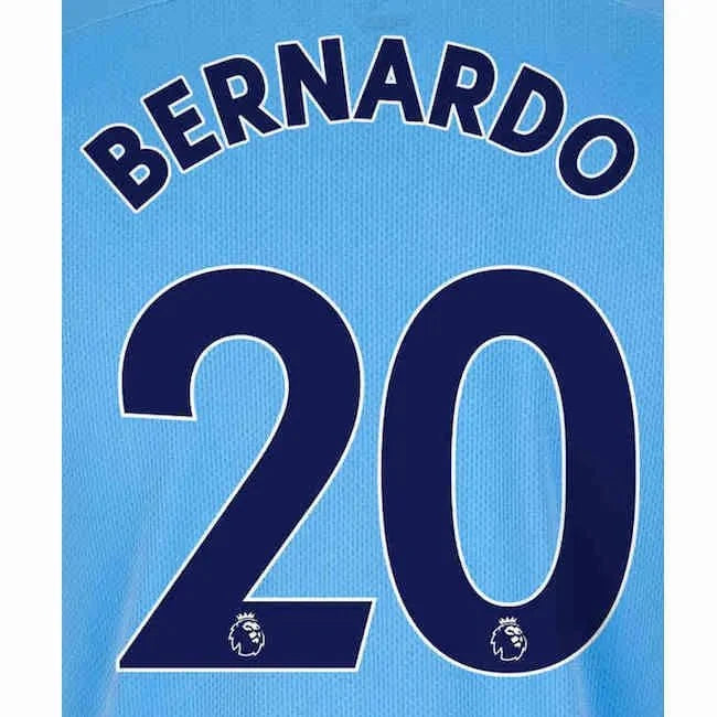 Manchester City 2020/21 Home Bernardo #20 Jersey Name Set 1