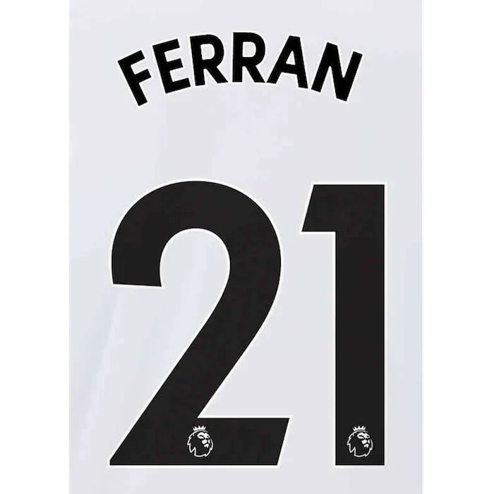Manchester City 2021/22 Away Ferran #21 Jersey Name Set Black 1