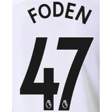 Manchester City 2021/22 Away Foden #47 Jersey Name Set-Black 1