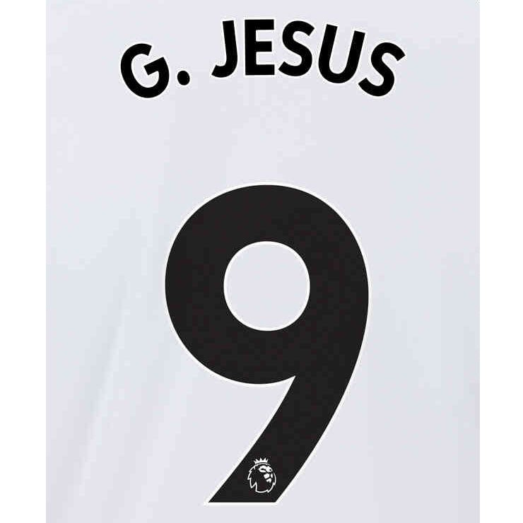 Manchester City 2021/22 Away G. Jesus #9 Jersey Name Set-Black 1