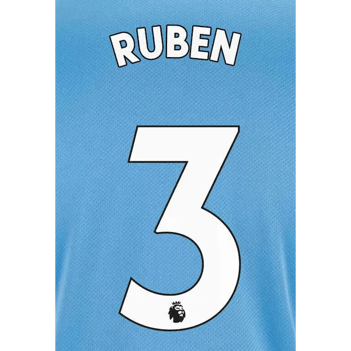 Manchester City 2021/22 Home Ruben #3 Jersey Name Set White 1