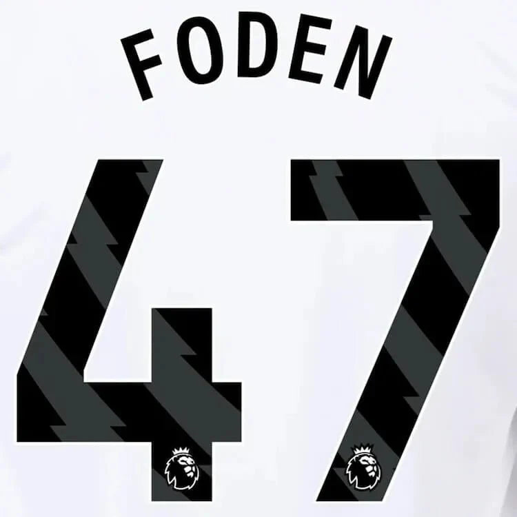 Manchester City 2023-Away Foden #47 Jersey Name Set-Black 1