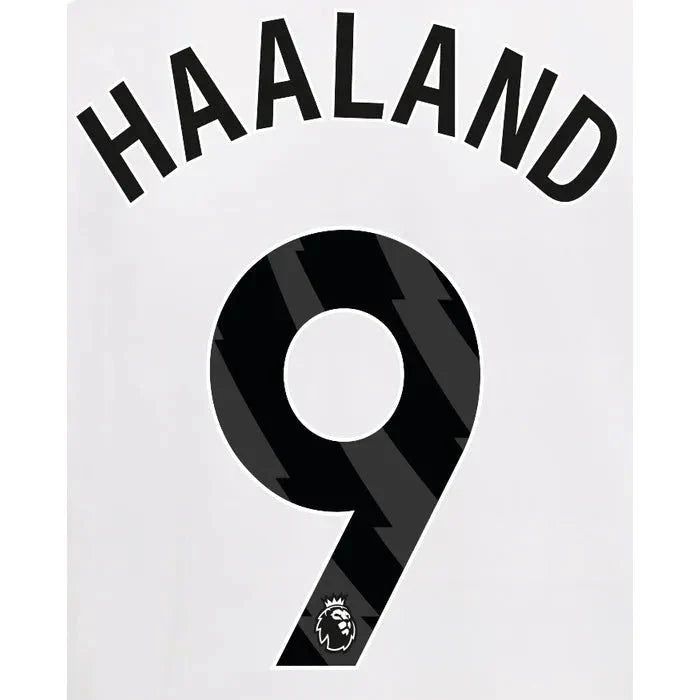 Manchester City 2023-Away Haaland #9 Jersey Name Set-Black 1