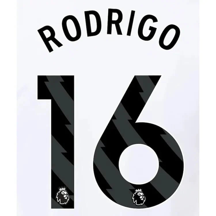 Manchester City 2023-Away Rodrigo #16 Jersey Name Set-Black 1