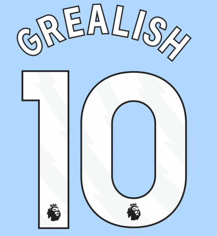 Manchester City 2023- Home Grealish #10 Jersey Name Set-White 1