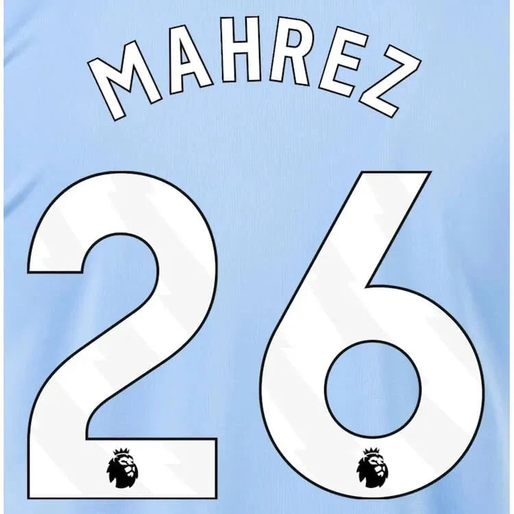 Manchester City 2023- Home Mahrez #26 Jersey Name Set-White 1