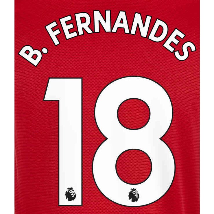 Manchester United 2019/22 Home B. Fernandes #18 Youth Jersey Name Set White 1