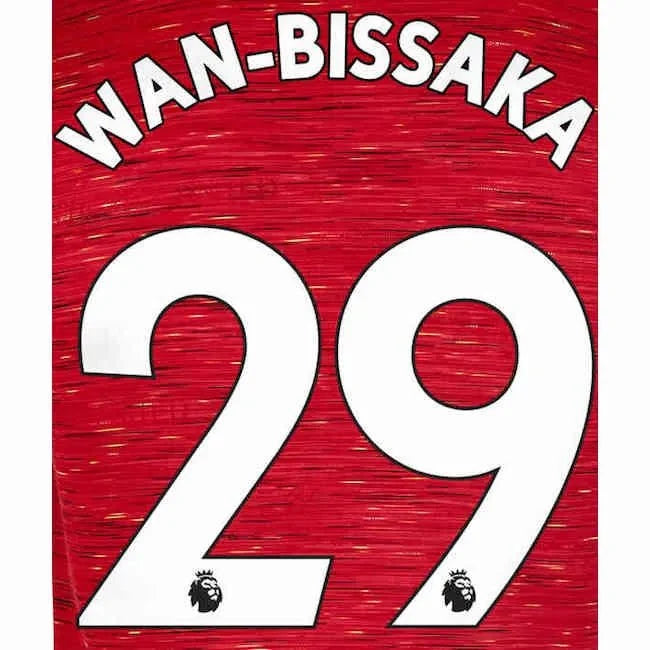 Manchester United 2019/22 Home Wan Bissaka #29 Jersey Name Set 1