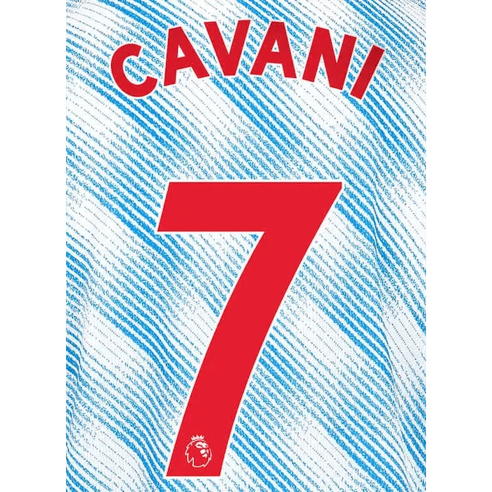 Manchester United 2021/22 Away Cavani #7 Jersey Name Set-Red 1