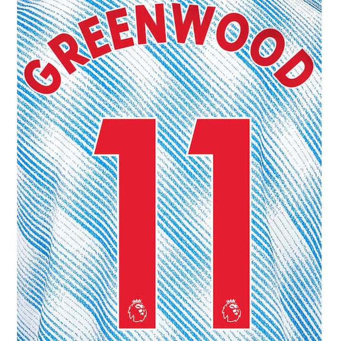 Manchester United 2021/22 Away Greenwood #11 Jersey Name Set-Red 1