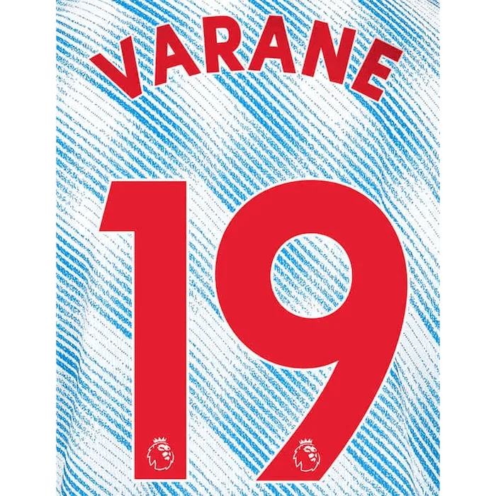 Manchester United 2021/22 Away R. Varane #19 Jersey Name Set Red 1