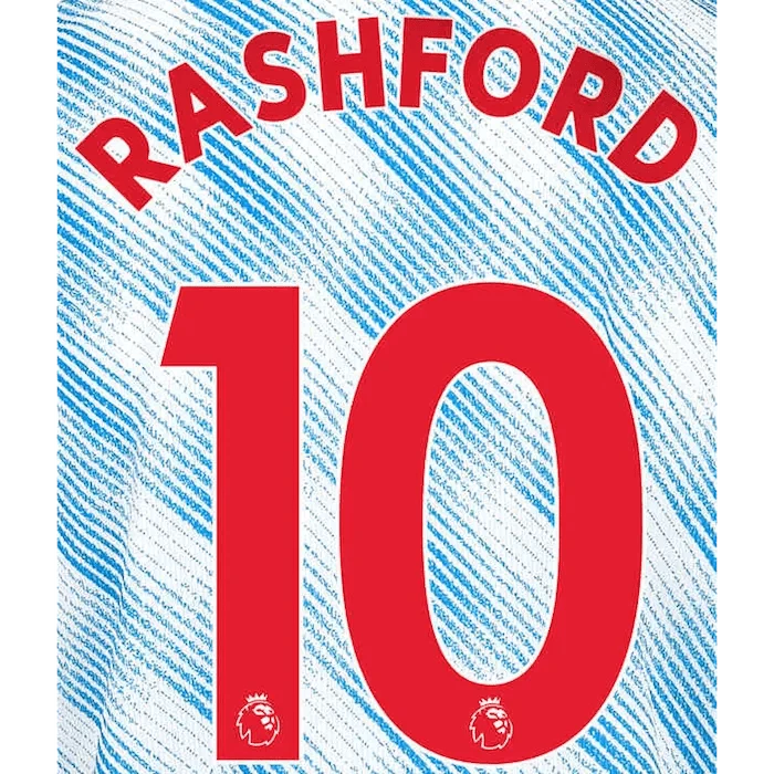 Manchester United 2021/22 Away Rashford #10 Jersey Name Set 1